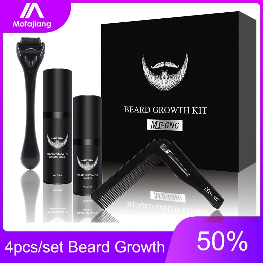 4 piece beard growth kit for men from ghg wellness shop