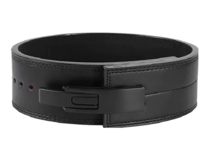 Black leather belt on a white background, from ghg global powerhouse.