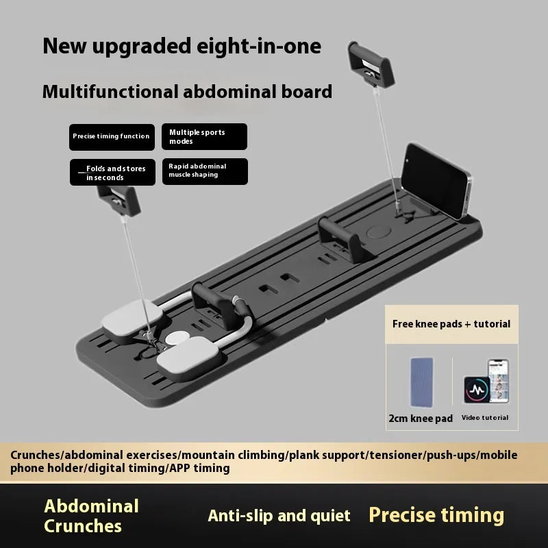 Multifunctional abdominal board with various attachments on a gray background, from ghg global powerhouse.