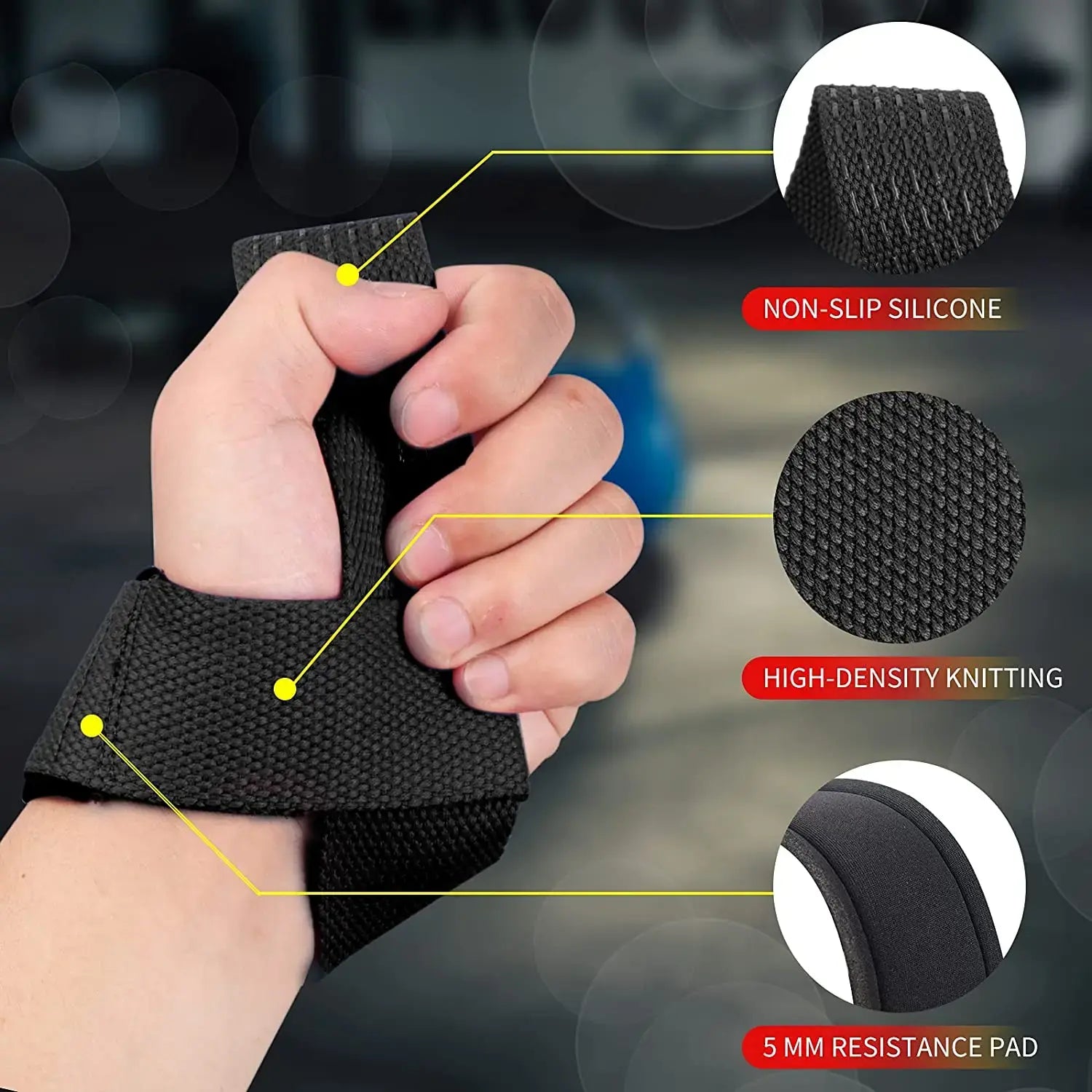 anti-slip silicone weightlifting wrist straps from ghg wellness shop