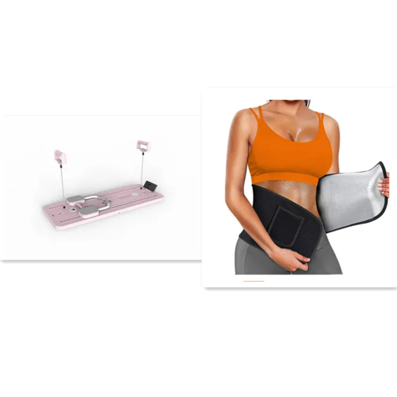 Woman wearing a waist trainer with a white background, from ghg global powerhouse.