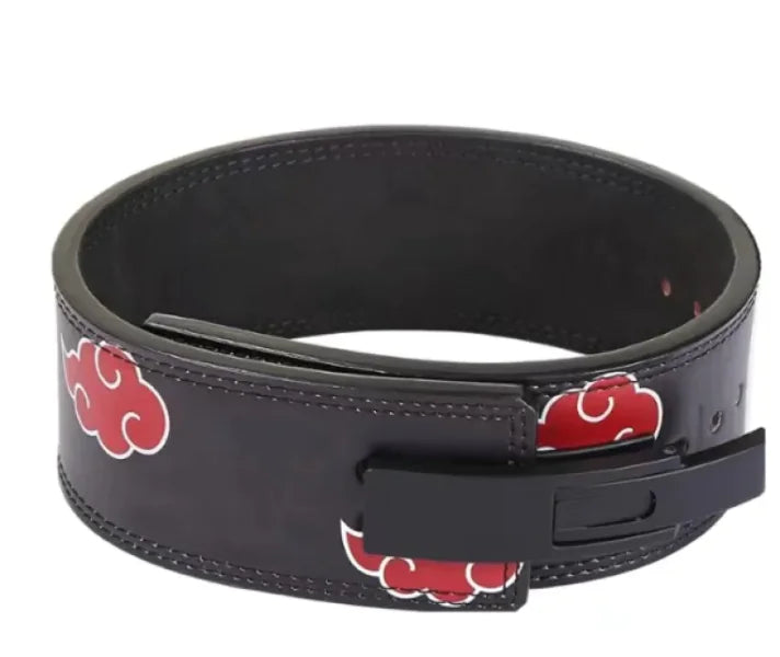 Black belt with red cloud patterns on a white background, from ghg global powerhouse.