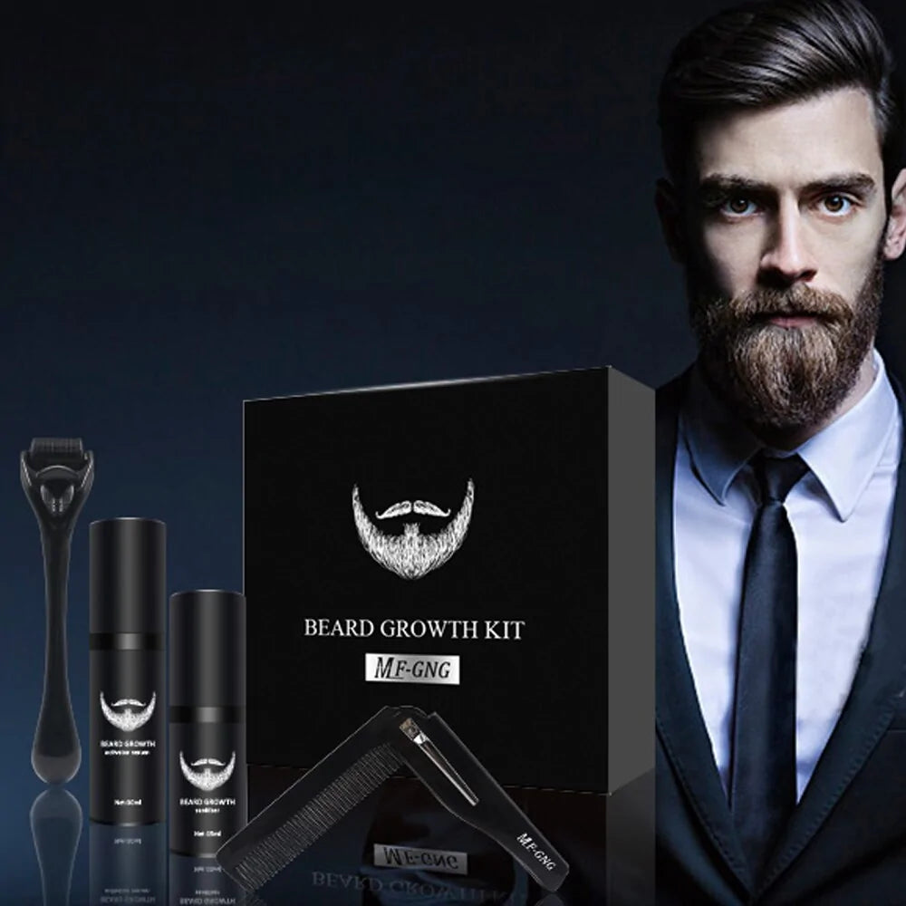 4 piece beard growth kit for men from ghg wellness shop