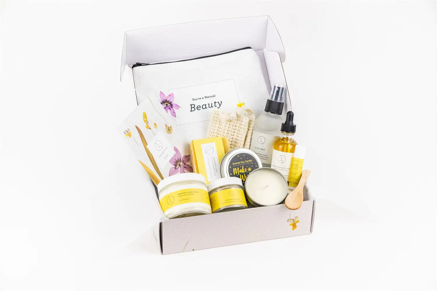 holiday care package handmade natural bath and body gift box for christmas from ghg wellness shop