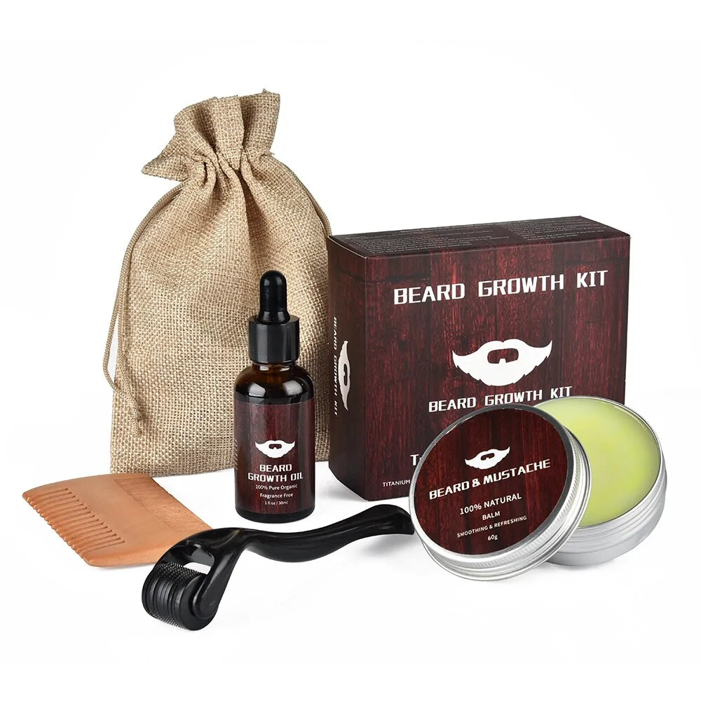 4 piece beard growth kit for men from ghg wellness shop