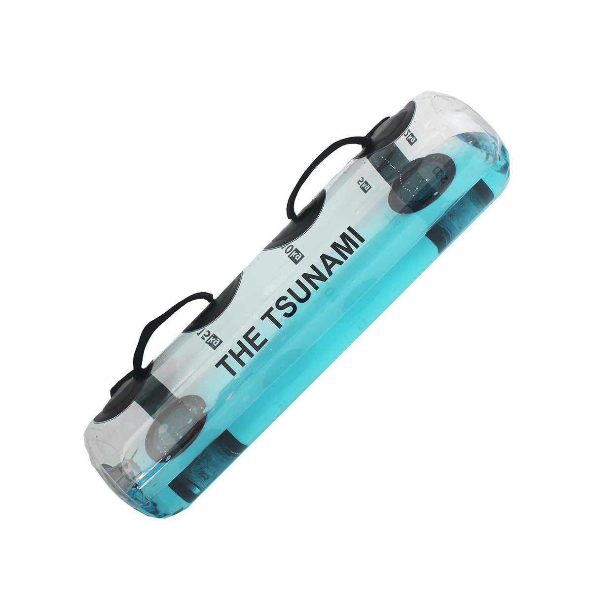 Blue and clear inflatable tube with 'The Tsunami' branding on a white background, from ghg global powerhouse.