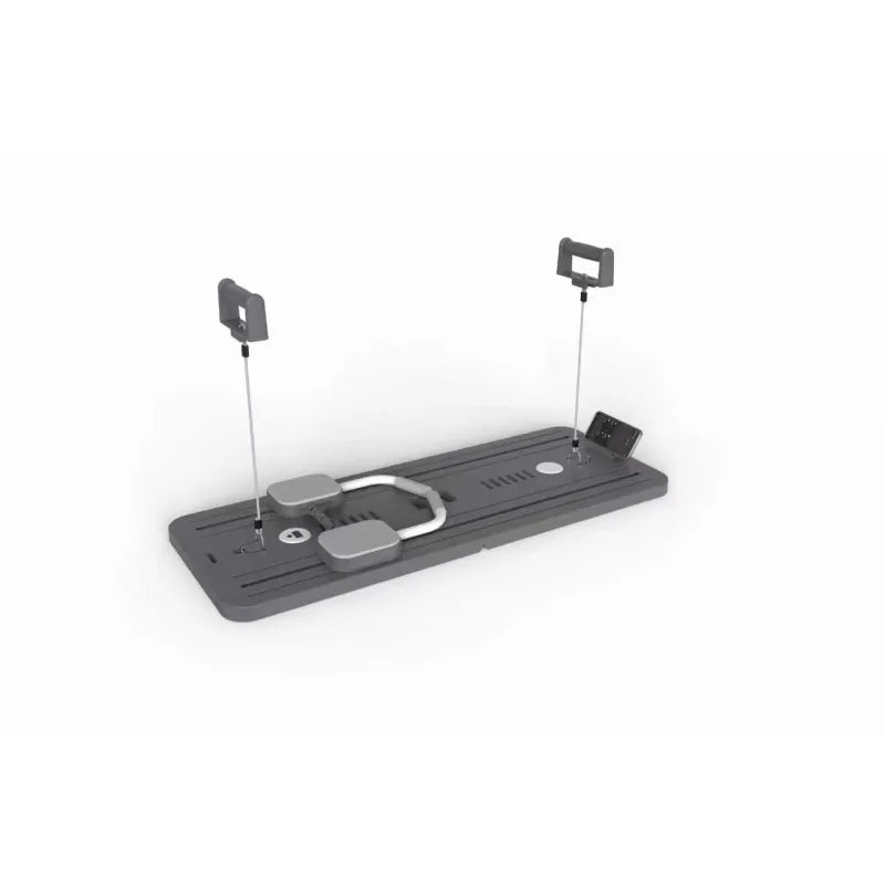 Black metal bracket with hanging hooks on a white background, from ghg global powerhouse.