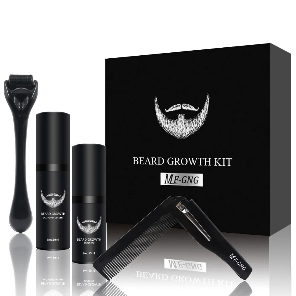 4 piece beard growth kit for men from ghg wellness shop