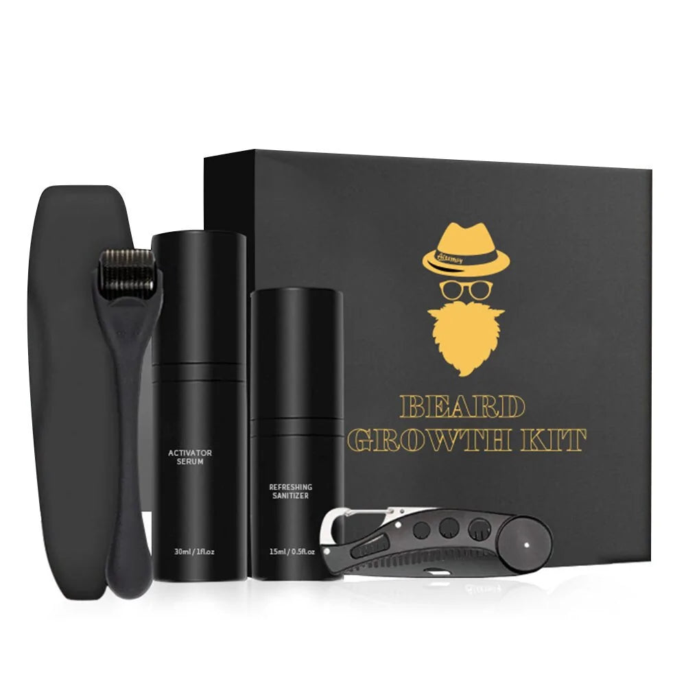 4 piece beard growth kit for men from ghg wellness shop