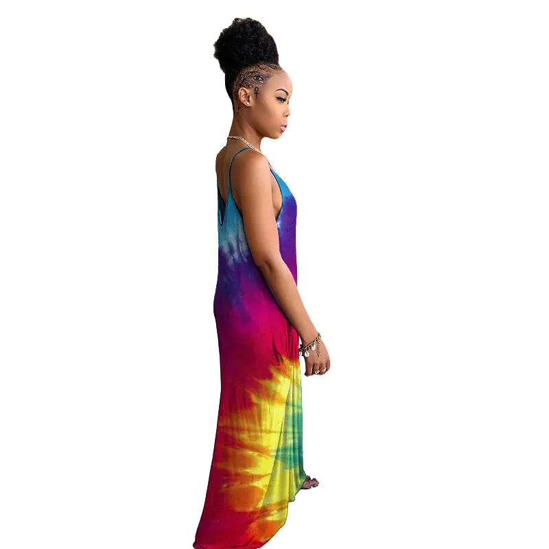 Colorful Printed Beach Dress - Bohemian Style Sundress