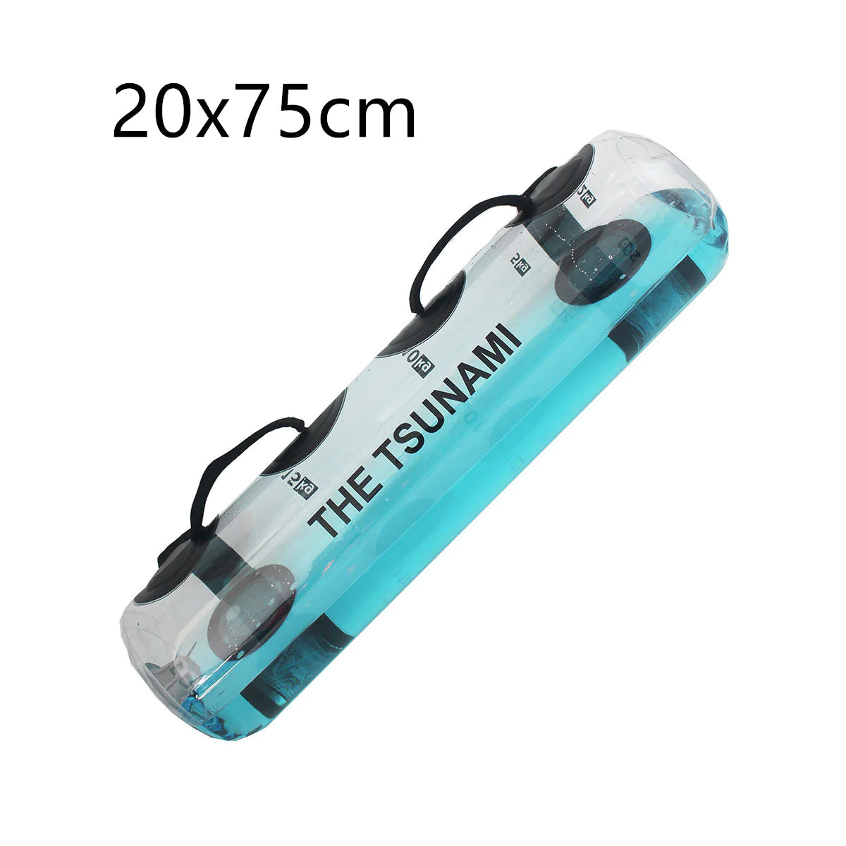 Inflatable water weight lifting bag with 'THE TSUNAMI' branding on a white background, from ghg global powerhouse.