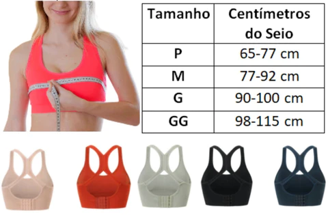 size guide for women support bra from ghg wellness shop