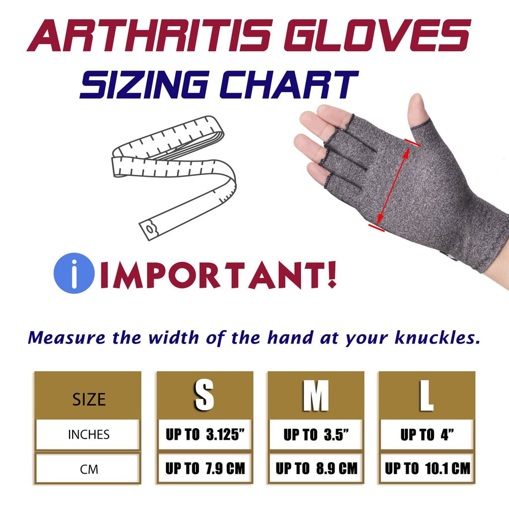 arthritis gloves size guide from ghg wellness shop